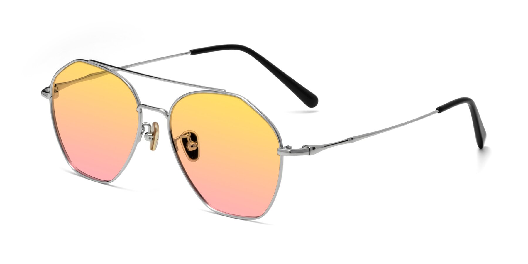 Angle of Linton in Silver with Yellow / Pink Gradient Lenses