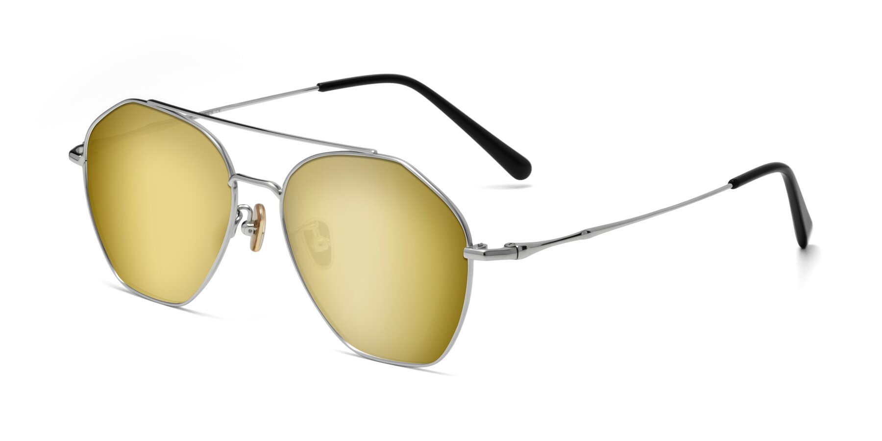 Angle of Linton in Silver with Gold Mirrored Lenses
