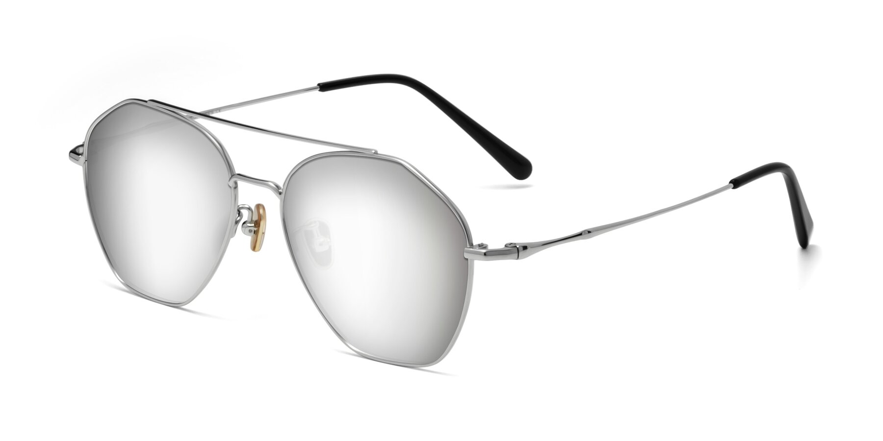 Angle of Linton in Silver with Silver Mirrored Lenses