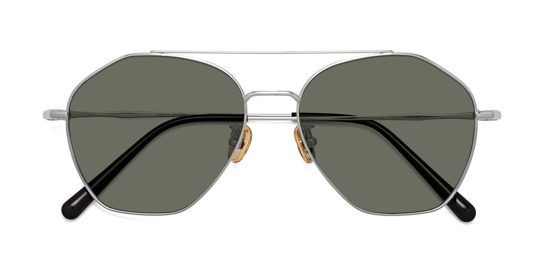 Folded Front of Linton in Silver with Gray Polarized Lenses