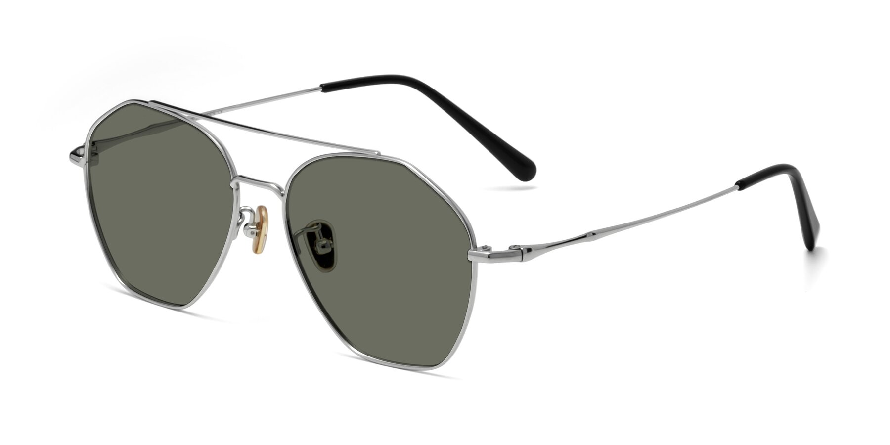 Angle of Linton in Silver with Gray Polarized Lenses