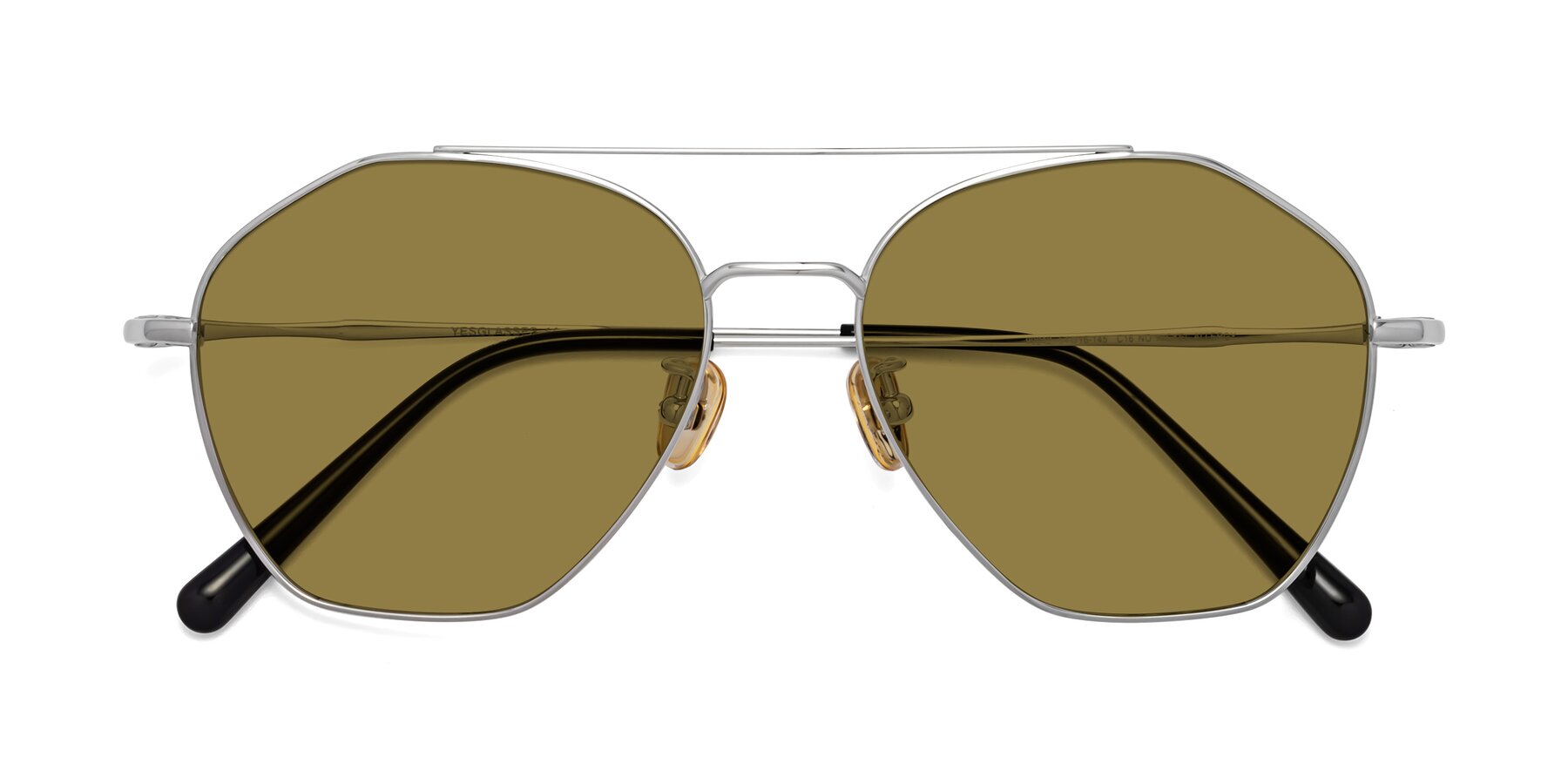 Folded Front of Linton in Silver with Brown Polarized Lenses
