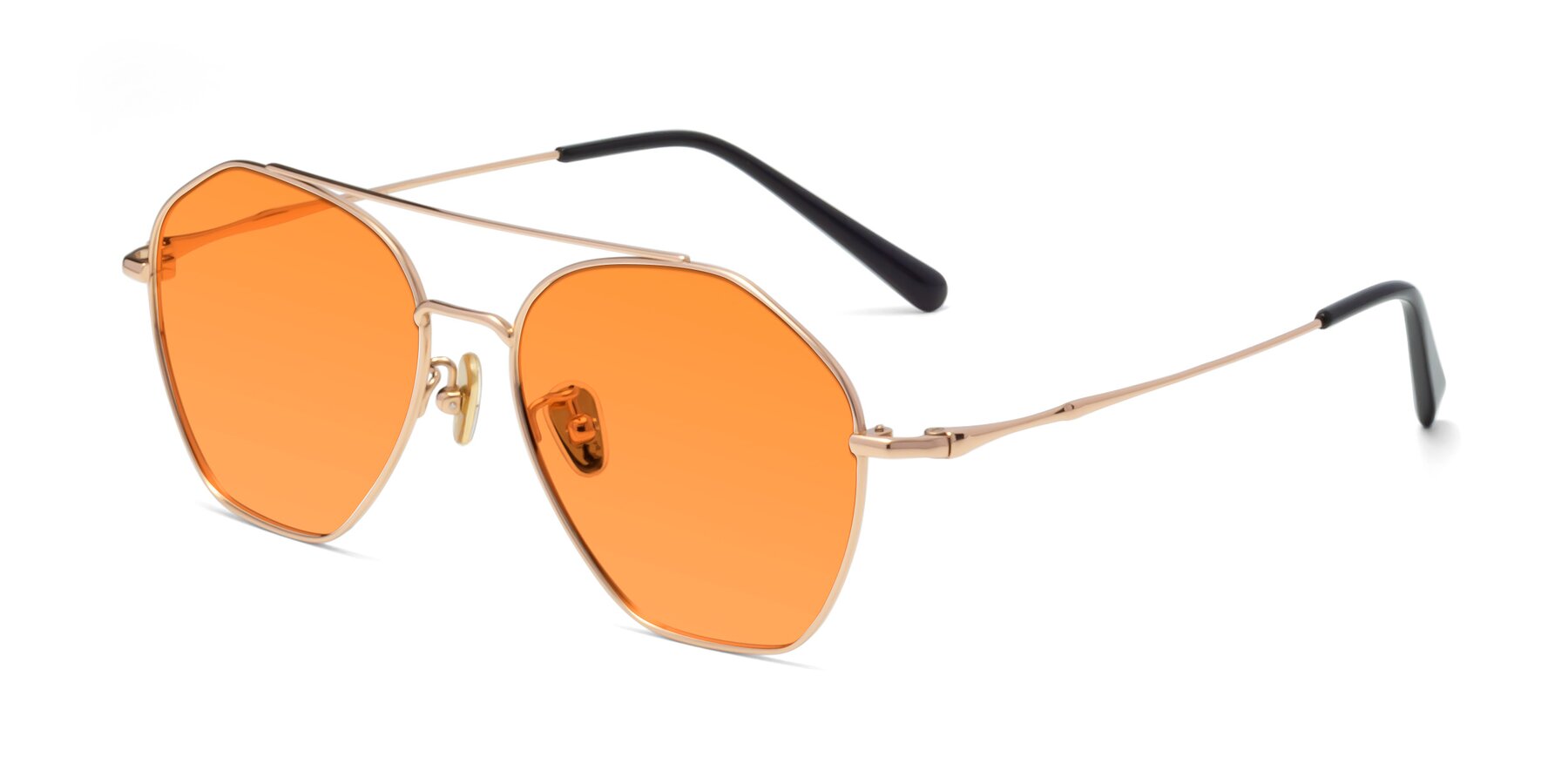 Angle of 90042 in Rose Gold with Orange Tinted Lenses