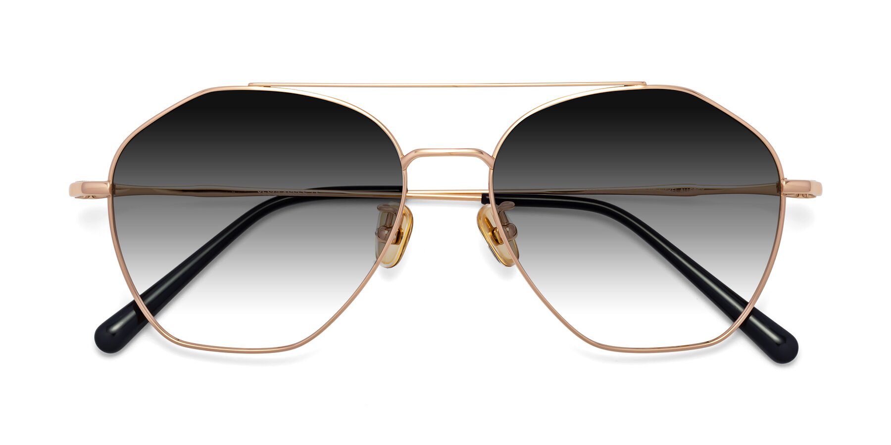 Folded Front of 90042 in Rose Gold with Gray Gradient Lenses