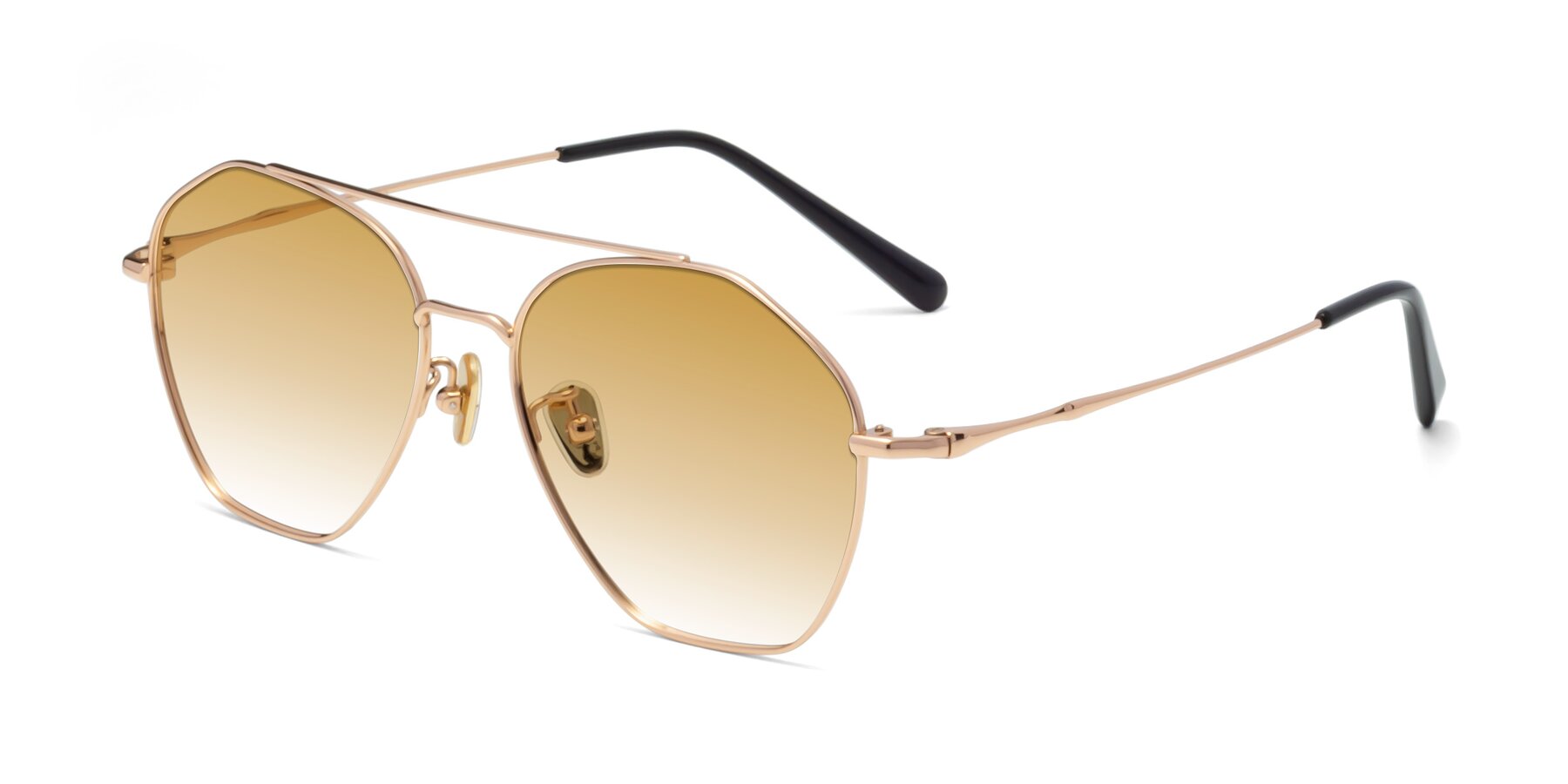 Angle of 90042 in Rose Gold with Champagne Gradient Lenses