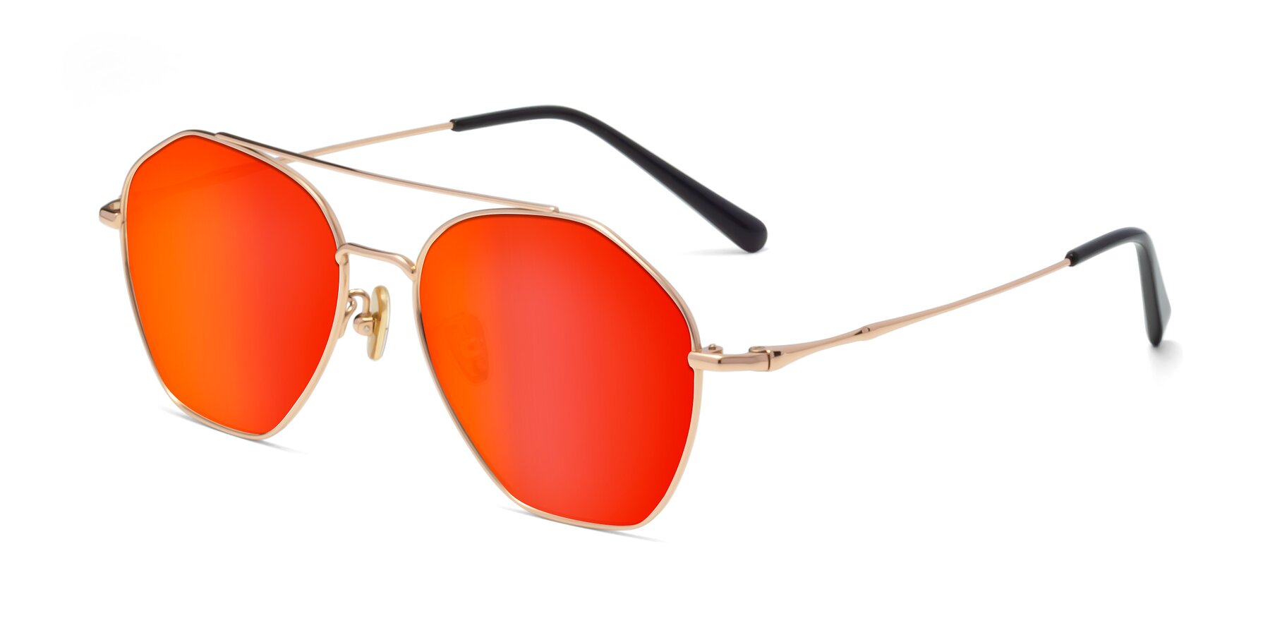 Angle of 90042 in Rose Gold with Red Gold Mirrored Lenses