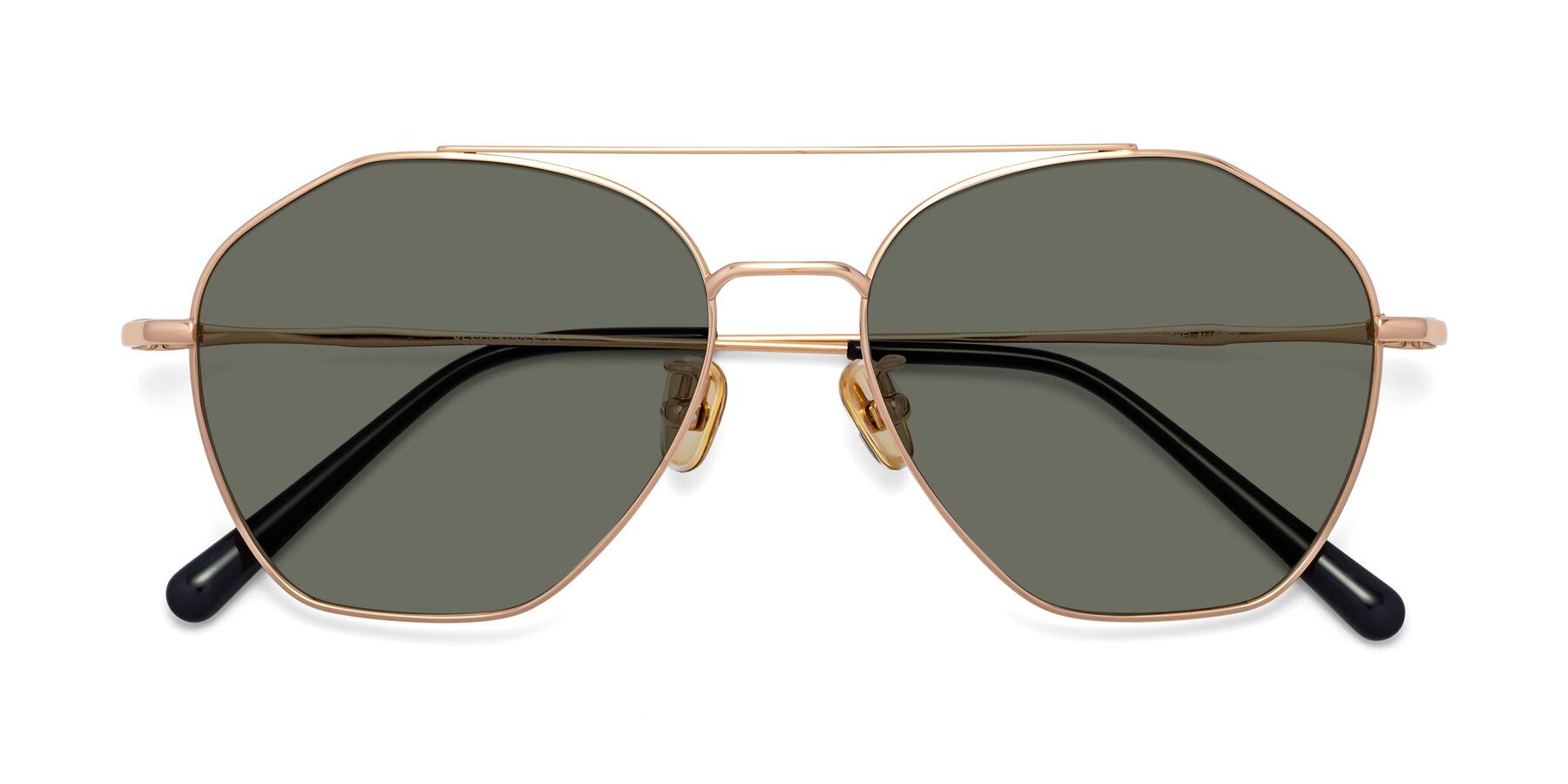 Folded Front of 90042 in Rose Gold with Gray Polarized Lenses