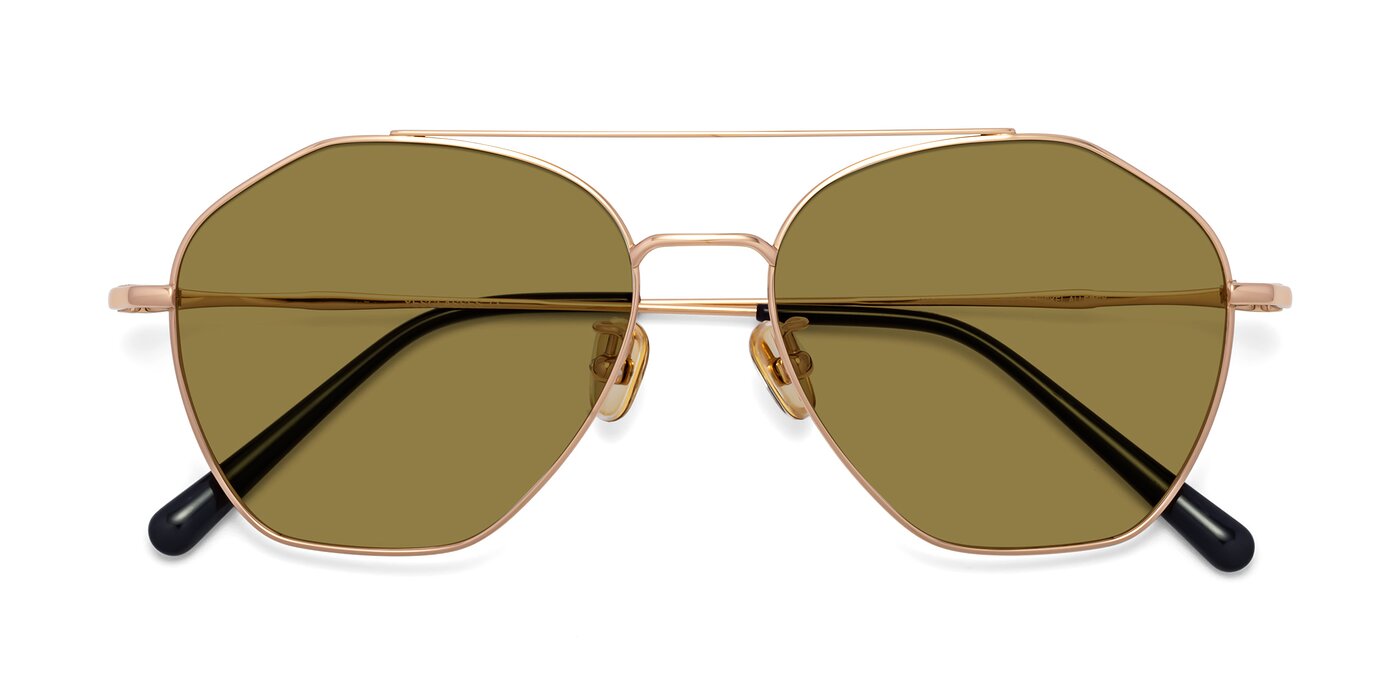 Linton - Rose Gold Polarized Sunglasses