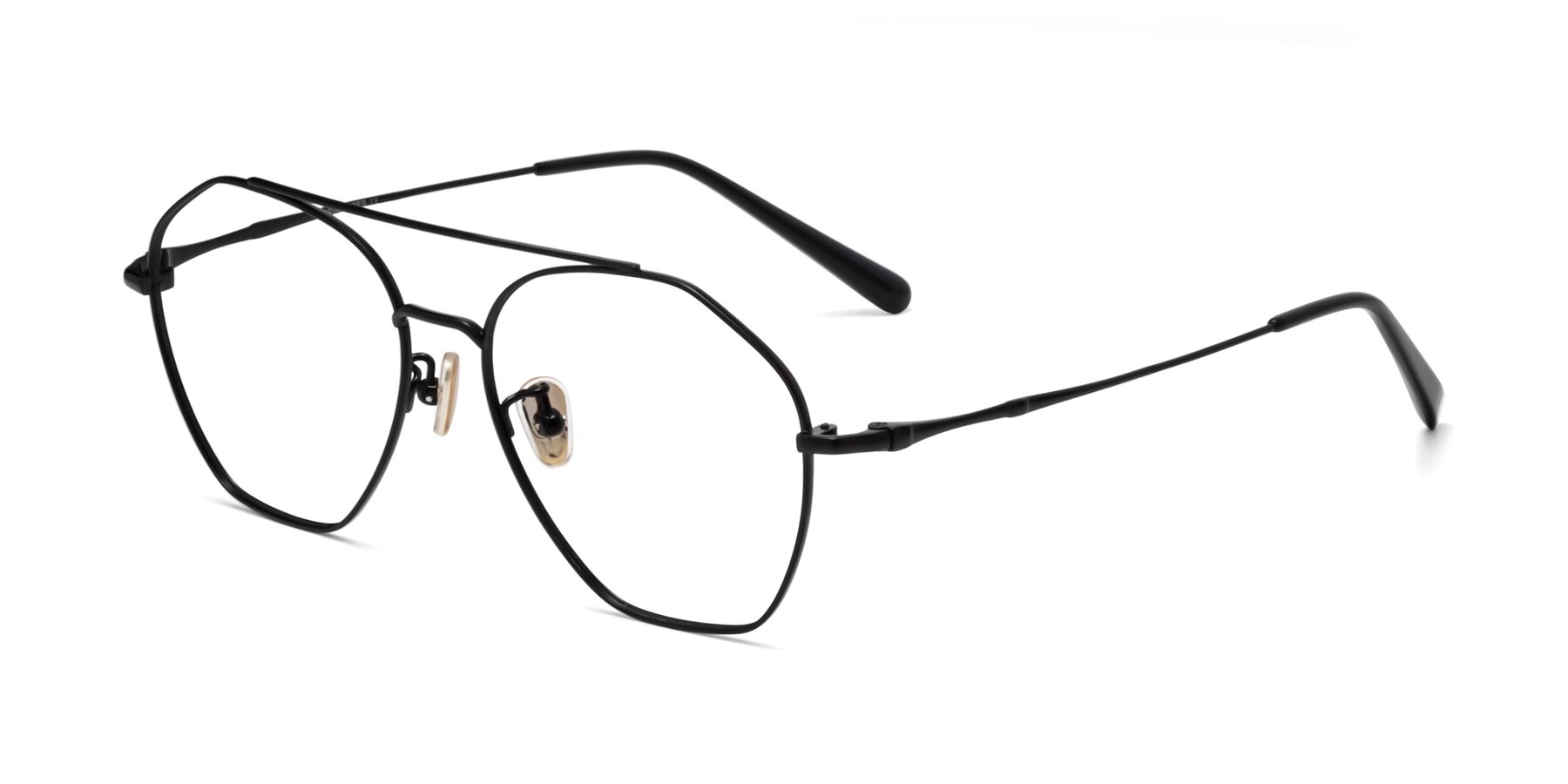 Angle of 90042 in Black with Clear Eyeglass Lenses