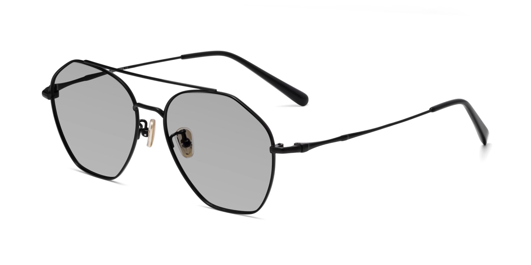 Angle of 90042 in Black with Light Gray Tinted Lenses