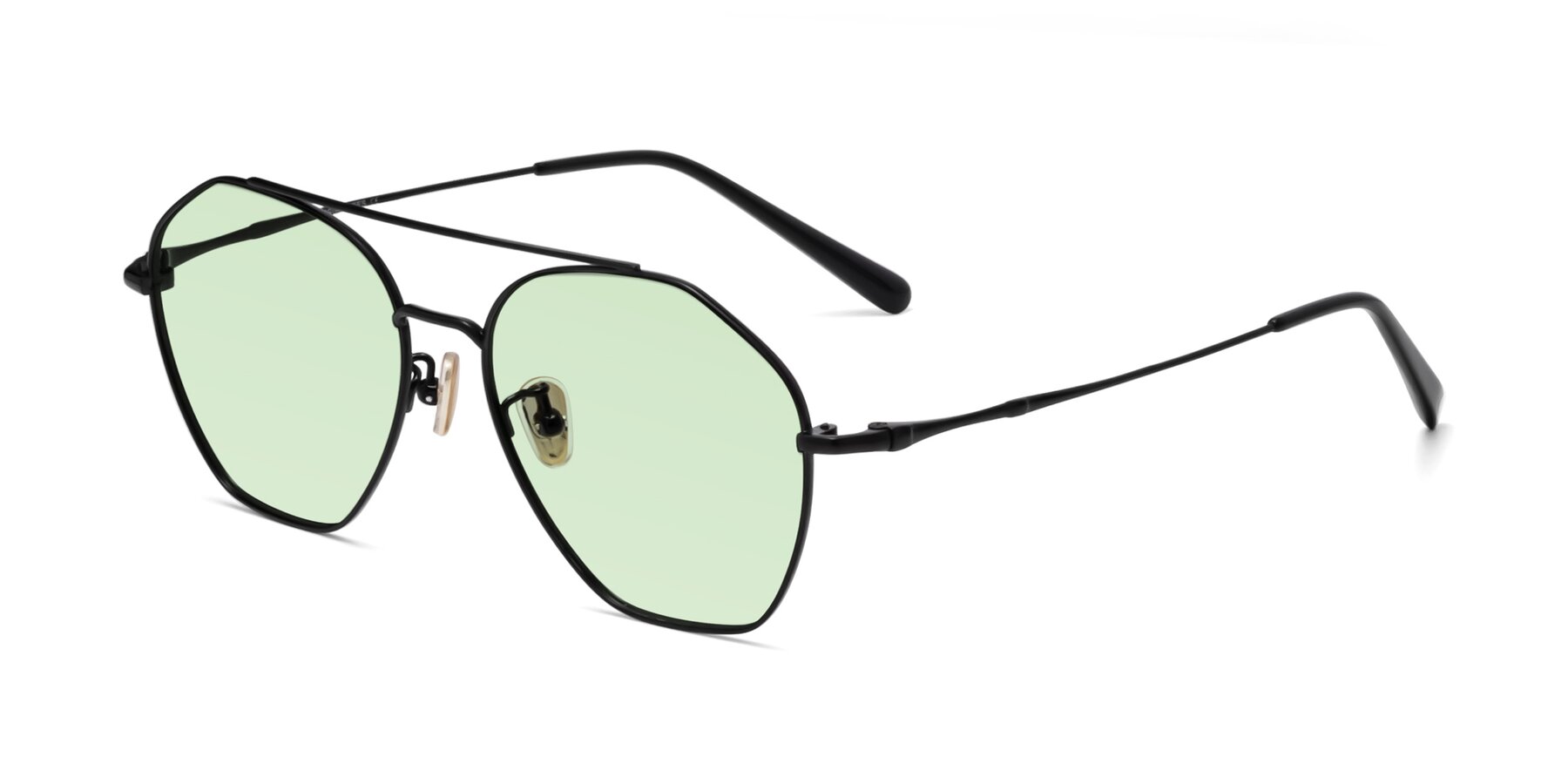 Angle of Linton in Black with Light Green Tinted Lenses