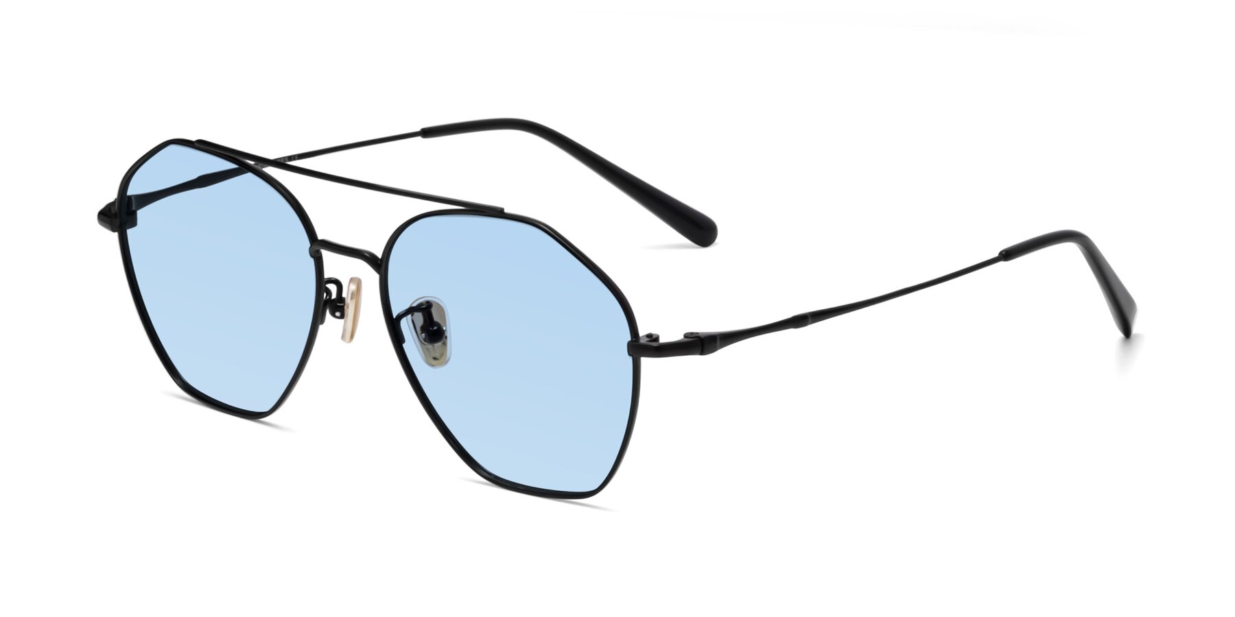 Angle of 90042 in Black with Light Blue Tinted Lenses