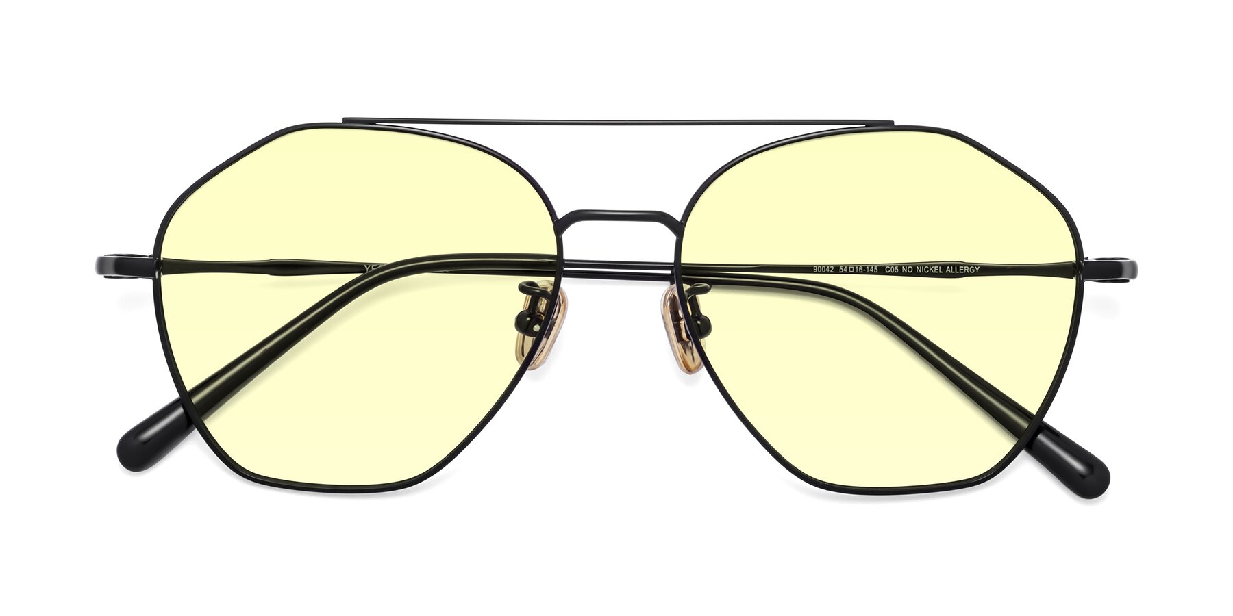 Folded Front of Linton in Black with Light Yellow Tinted Lenses
