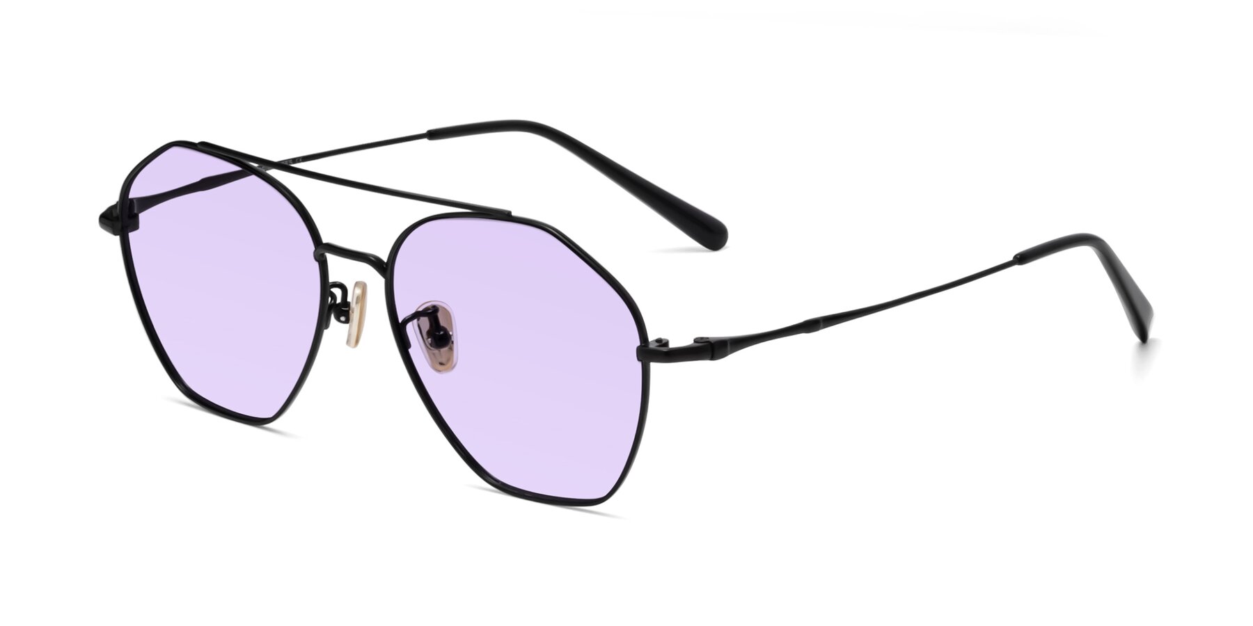 Angle of 90042 in Black with Light Purple Tinted Lenses