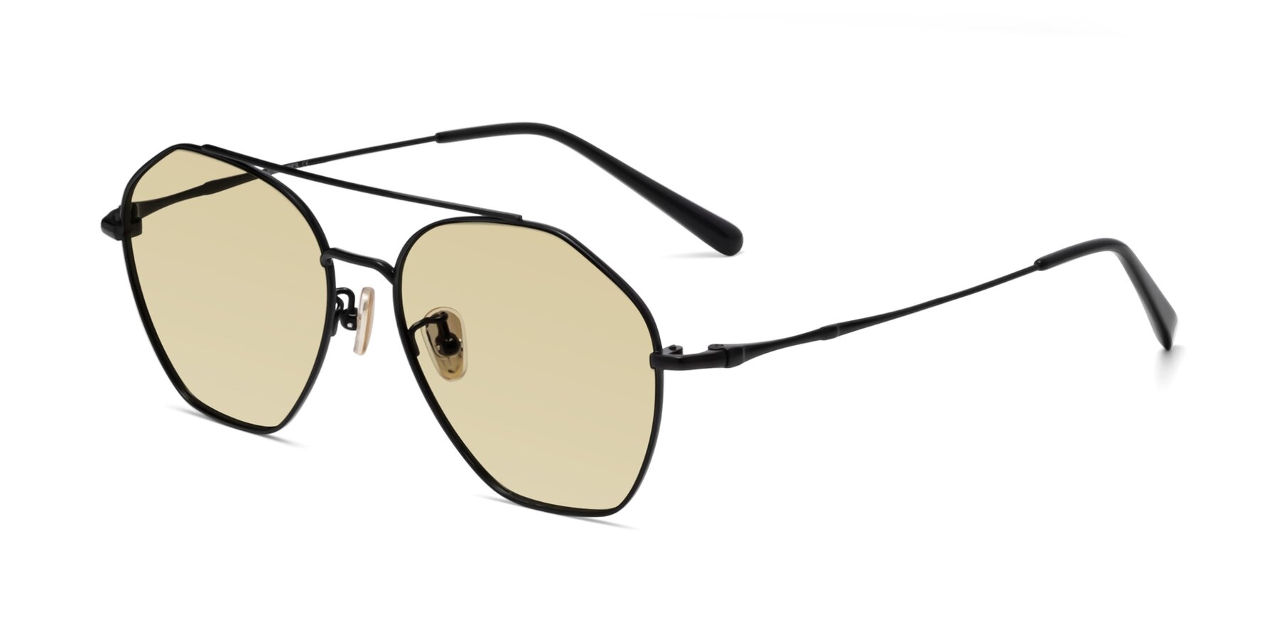 Angle of Linton in Black with Light Champagne Tinted Lenses