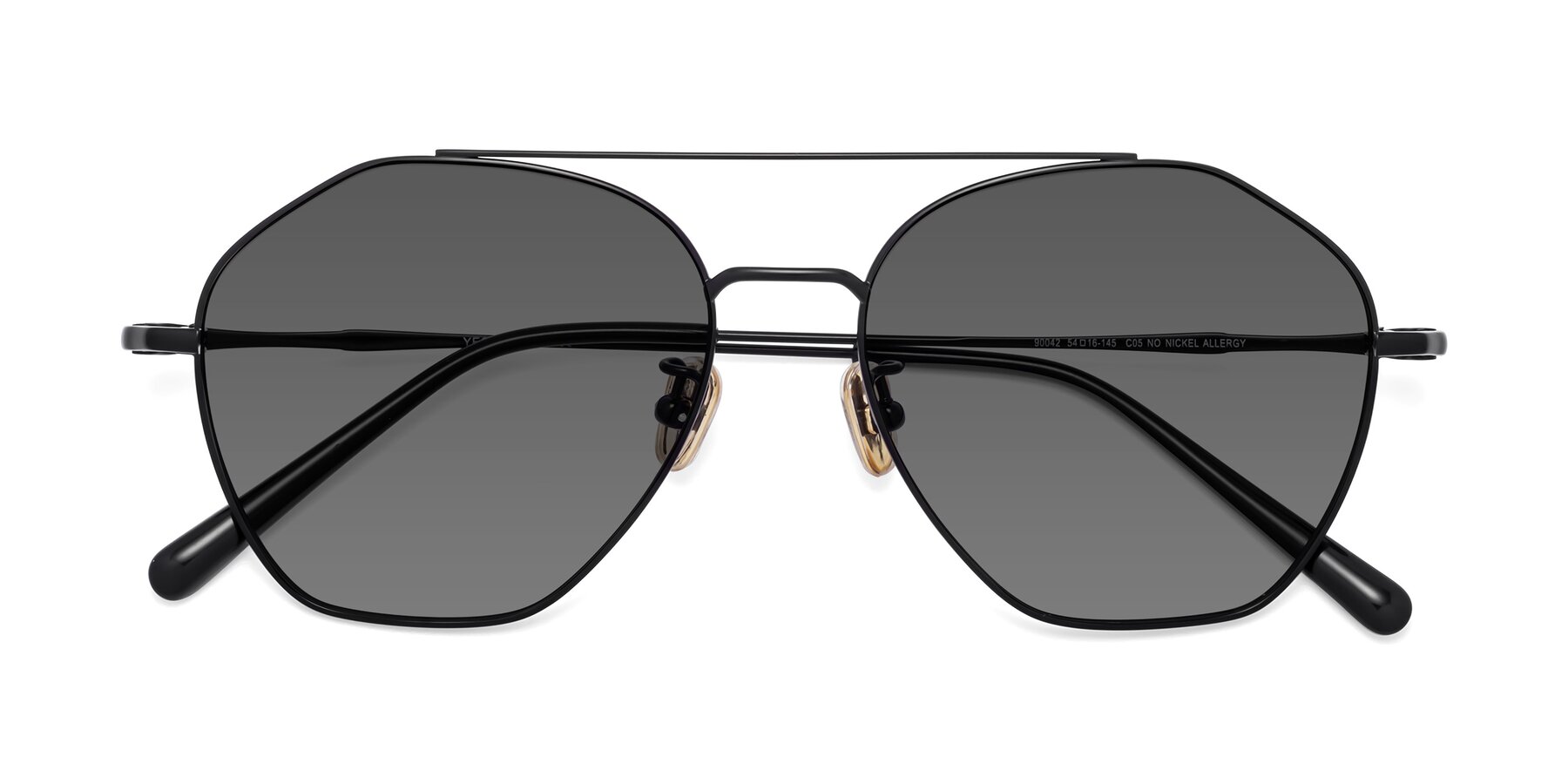 Folded Front of 90042 in Black with Medium Gray Tinted Lenses