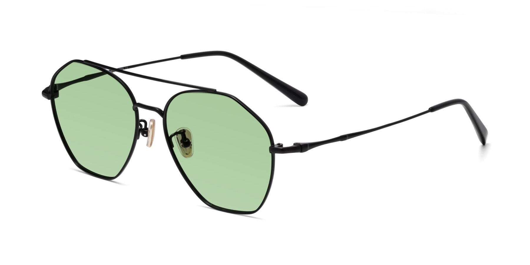 Angle of 90042 in Black with Medium Green Tinted Lenses