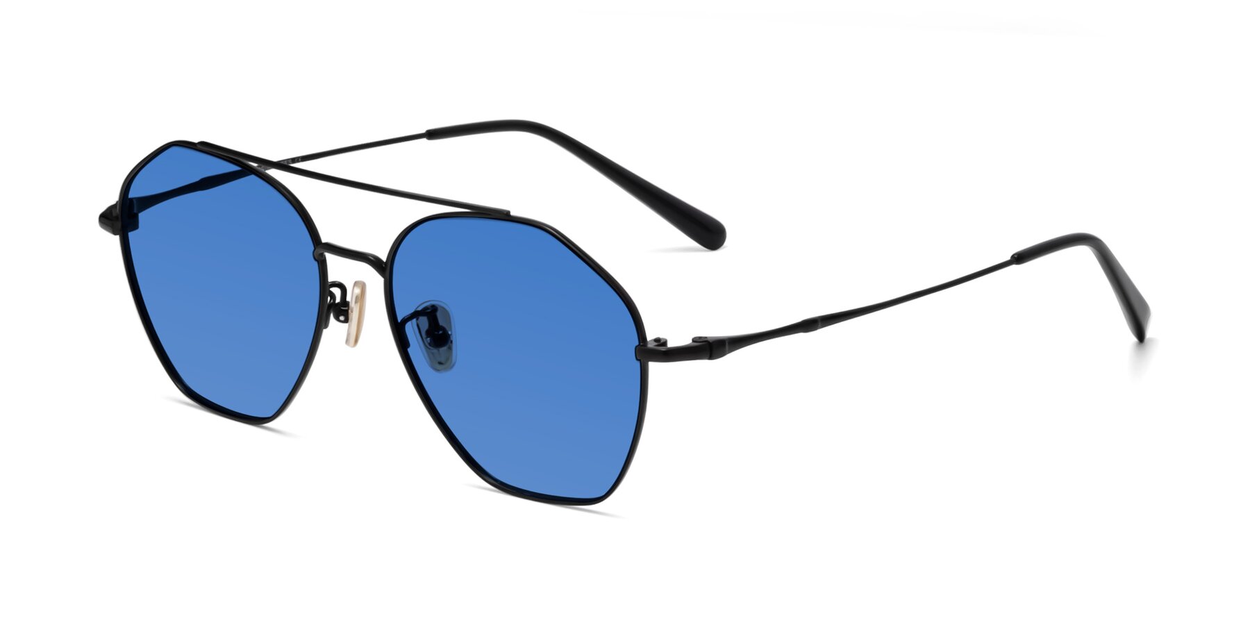Angle of 90042 in Black with Blue Tinted Lenses