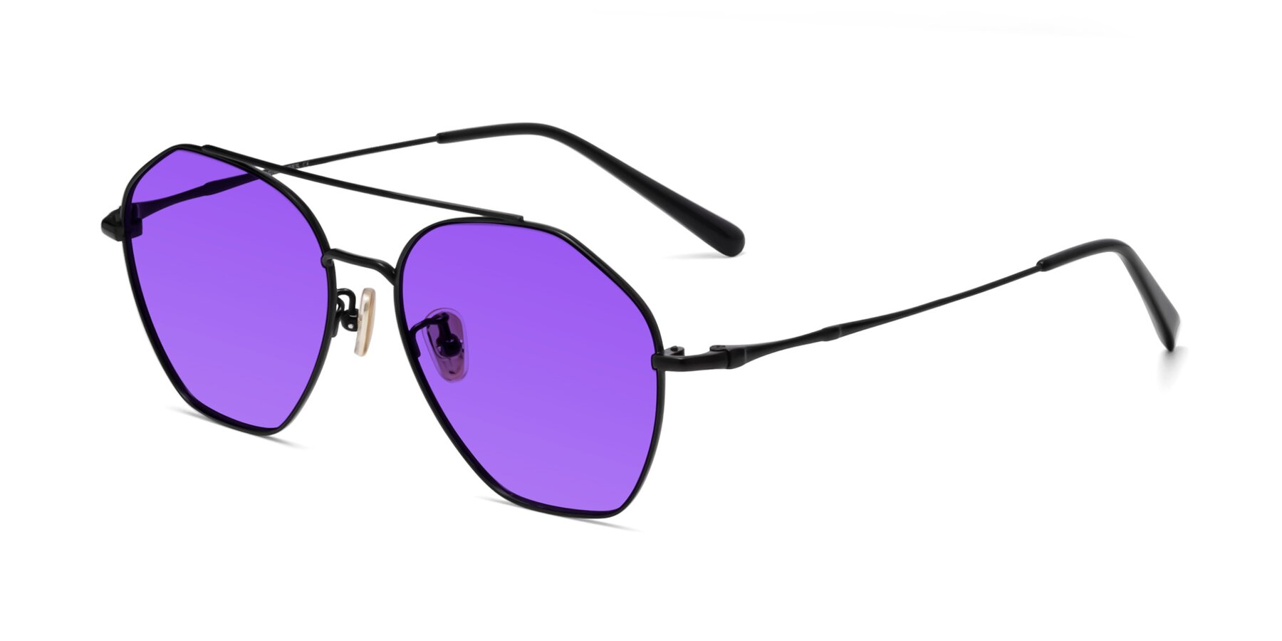 Angle of 90042 in Black with Purple Tinted Lenses