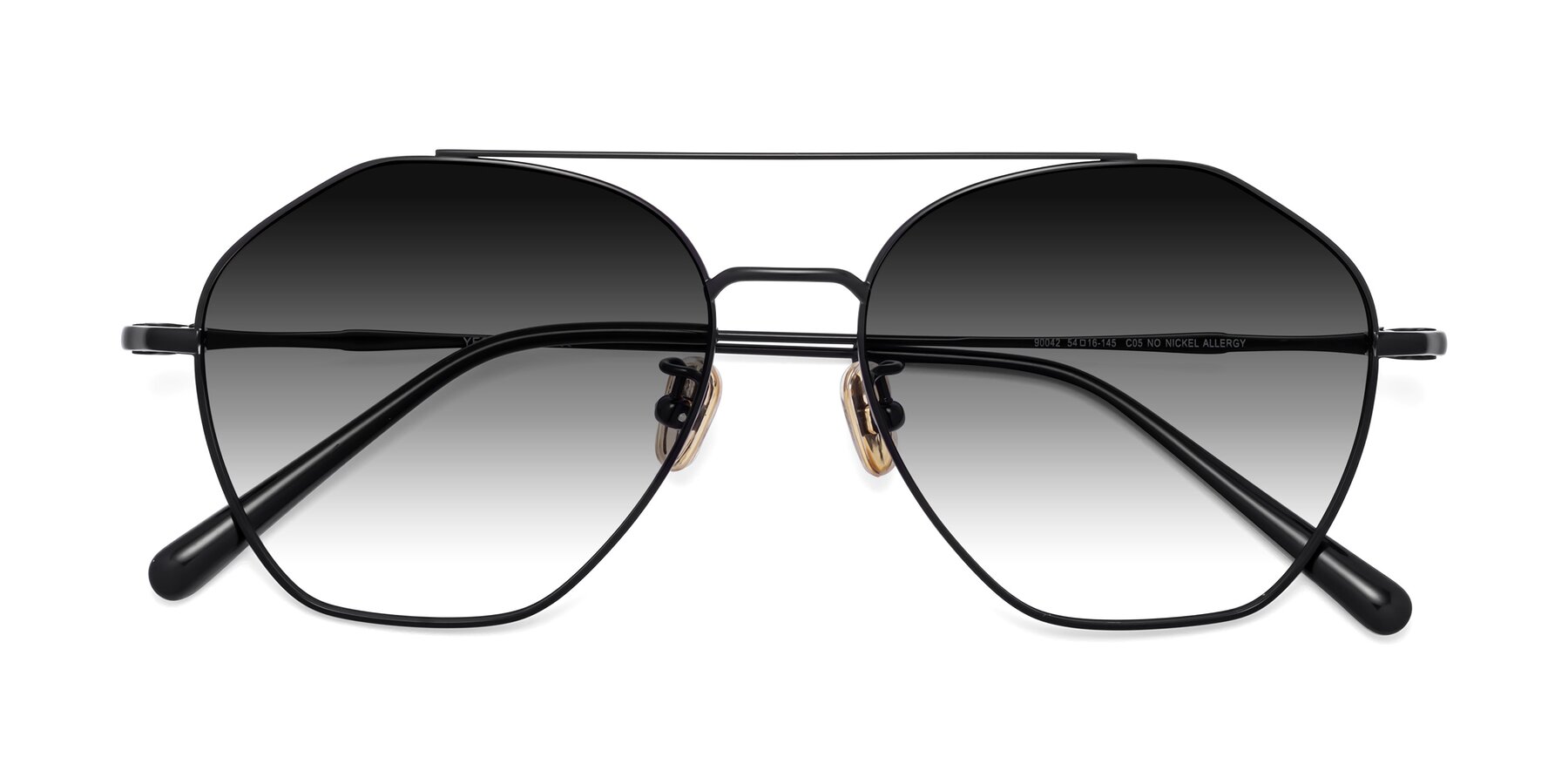 Folded Front of 90042 in Black with Gray Gradient Lenses