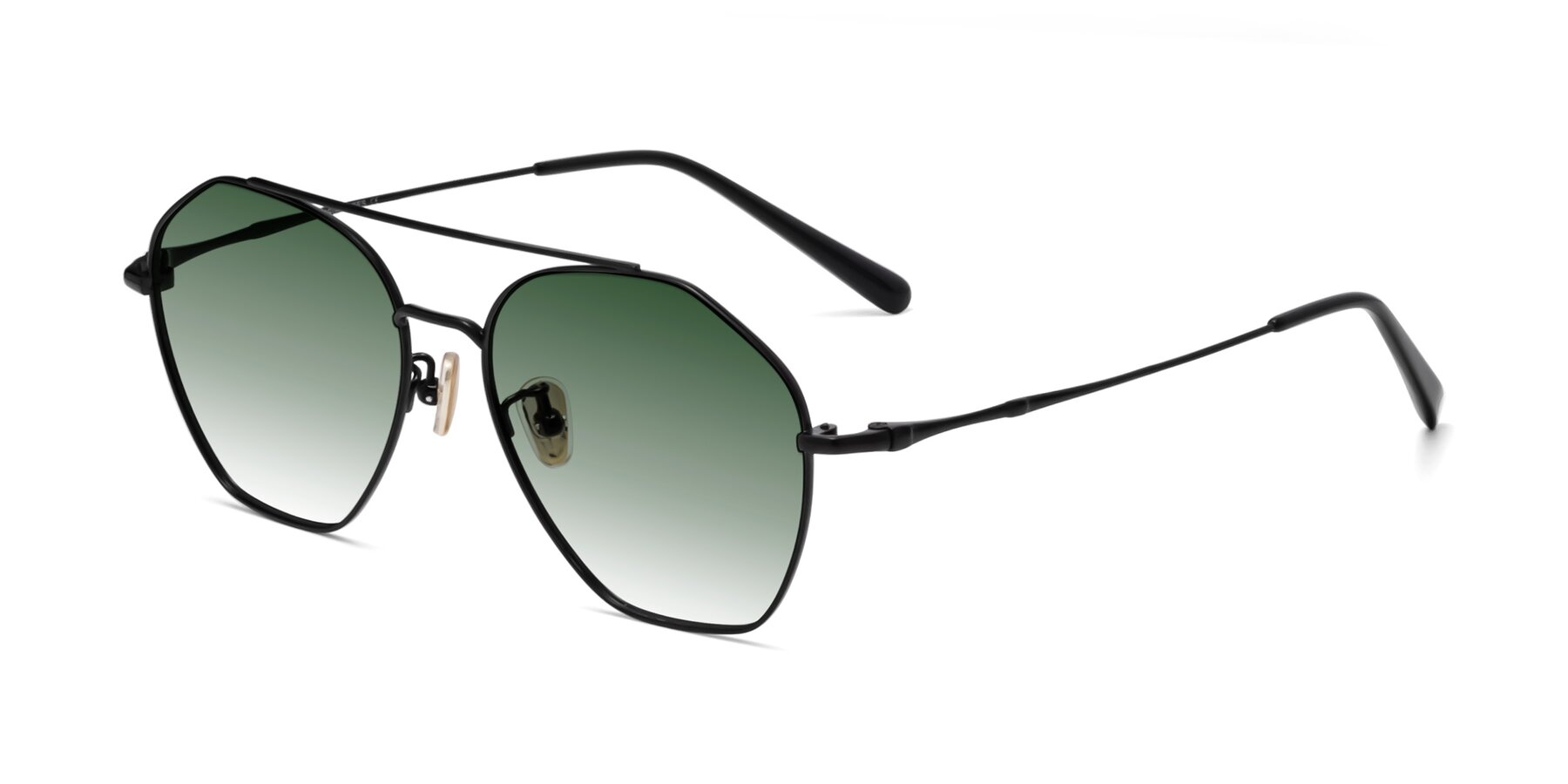 Angle of 90042 in Black with Green Gradient Lenses