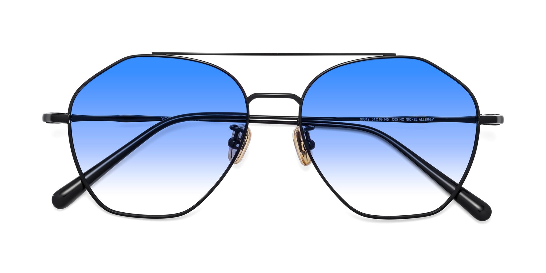 Folded Front of 90042 in Black with Blue Gradient Lenses