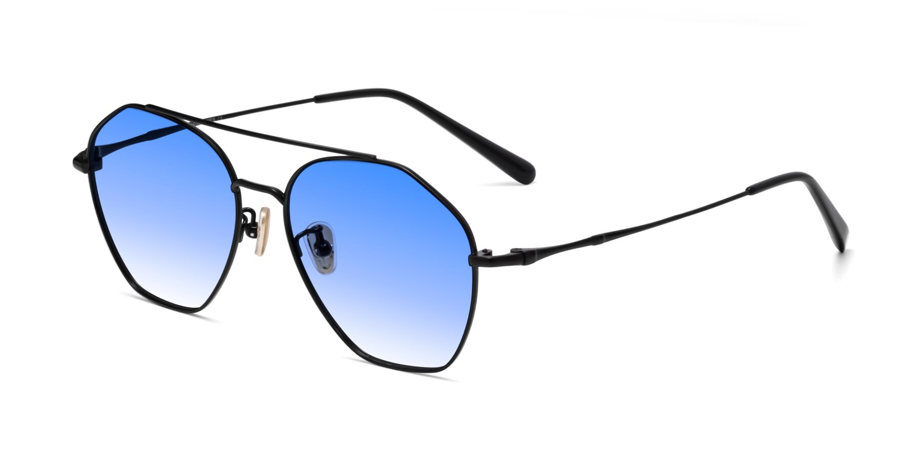 Angle of 90042 in Black with Blue Gradient Lenses