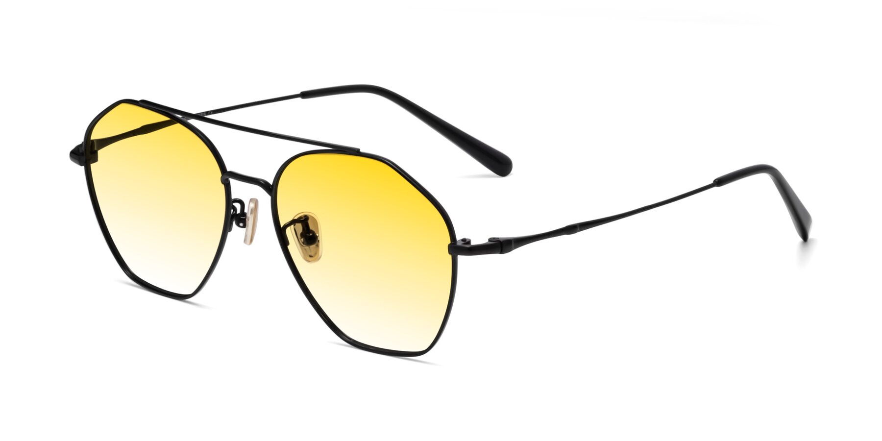 Angle of Linton in Black with Yellow Gradient Lenses