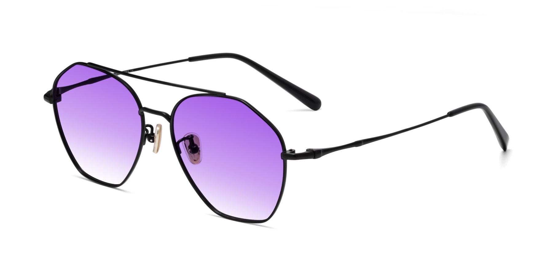 Angle of Linton in Black with Purple Gradient Lenses