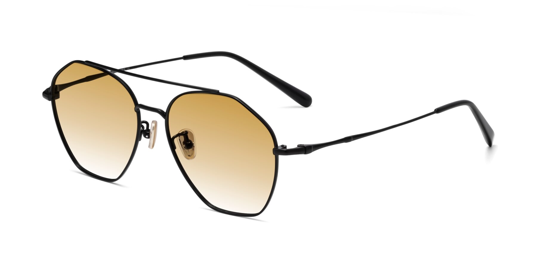 Angle of Linton in Black with Champagne Gradient Lenses