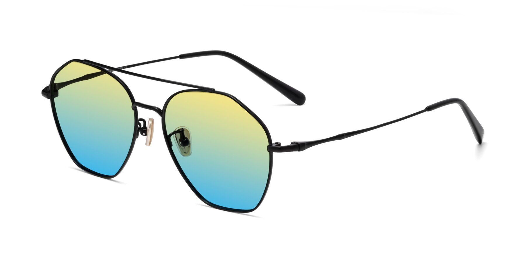 Angle of Linton in Black with Yellow / Blue Gradient Lenses