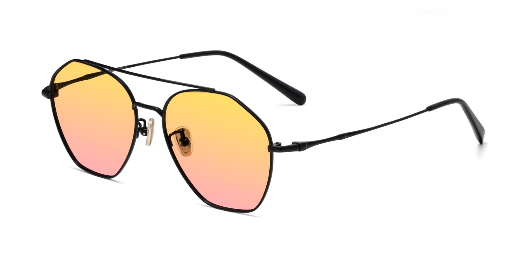Angle of 90042 in Black with Yellow / Pink Gradient Lenses