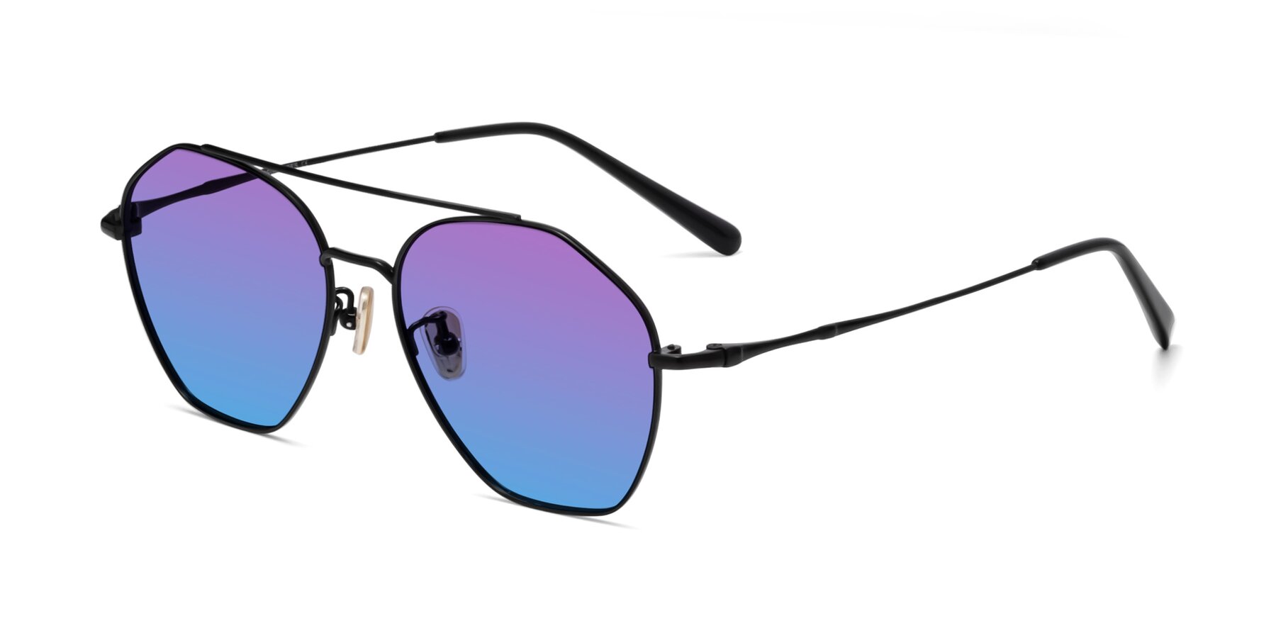 Angle of Linton in Black with Purple / Blue Gradient Lenses
