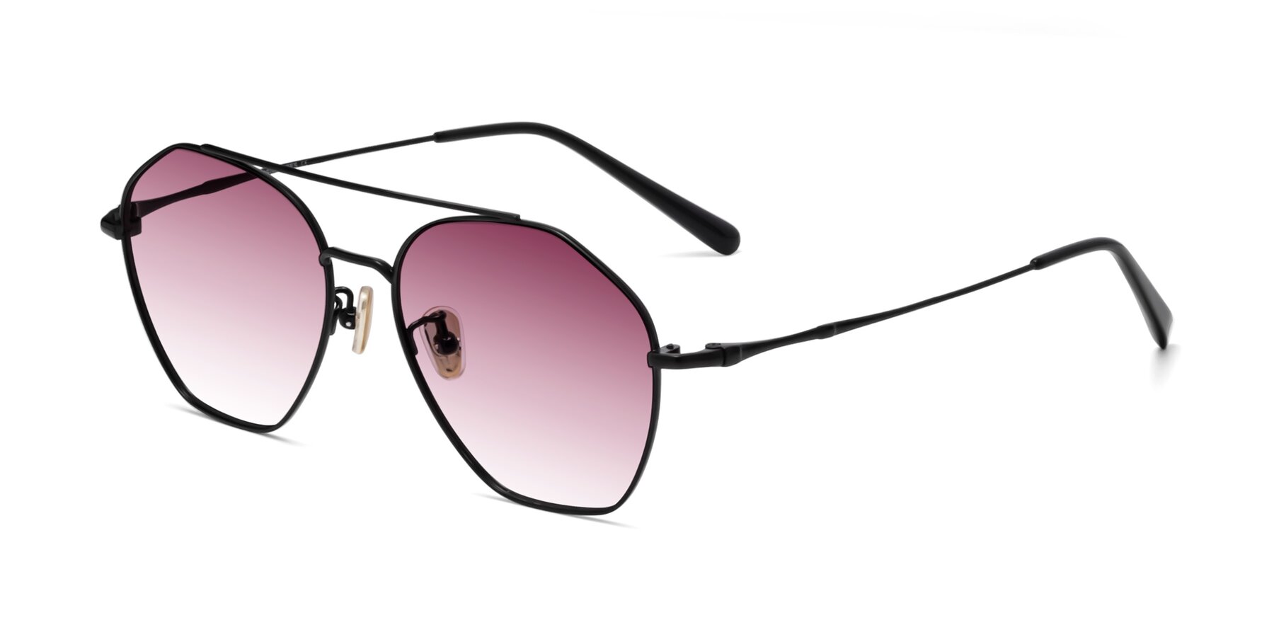 Angle of Linton in Black with Wine Gradient Lenses