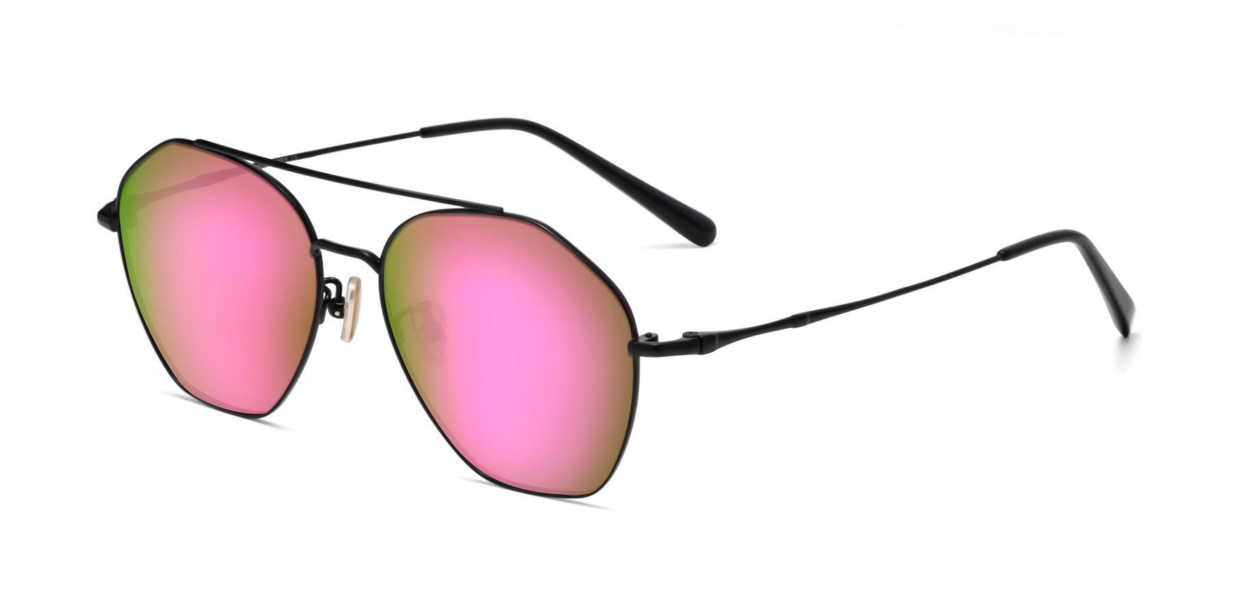 Angle of Linton in Black with Pink Mirrored Lenses