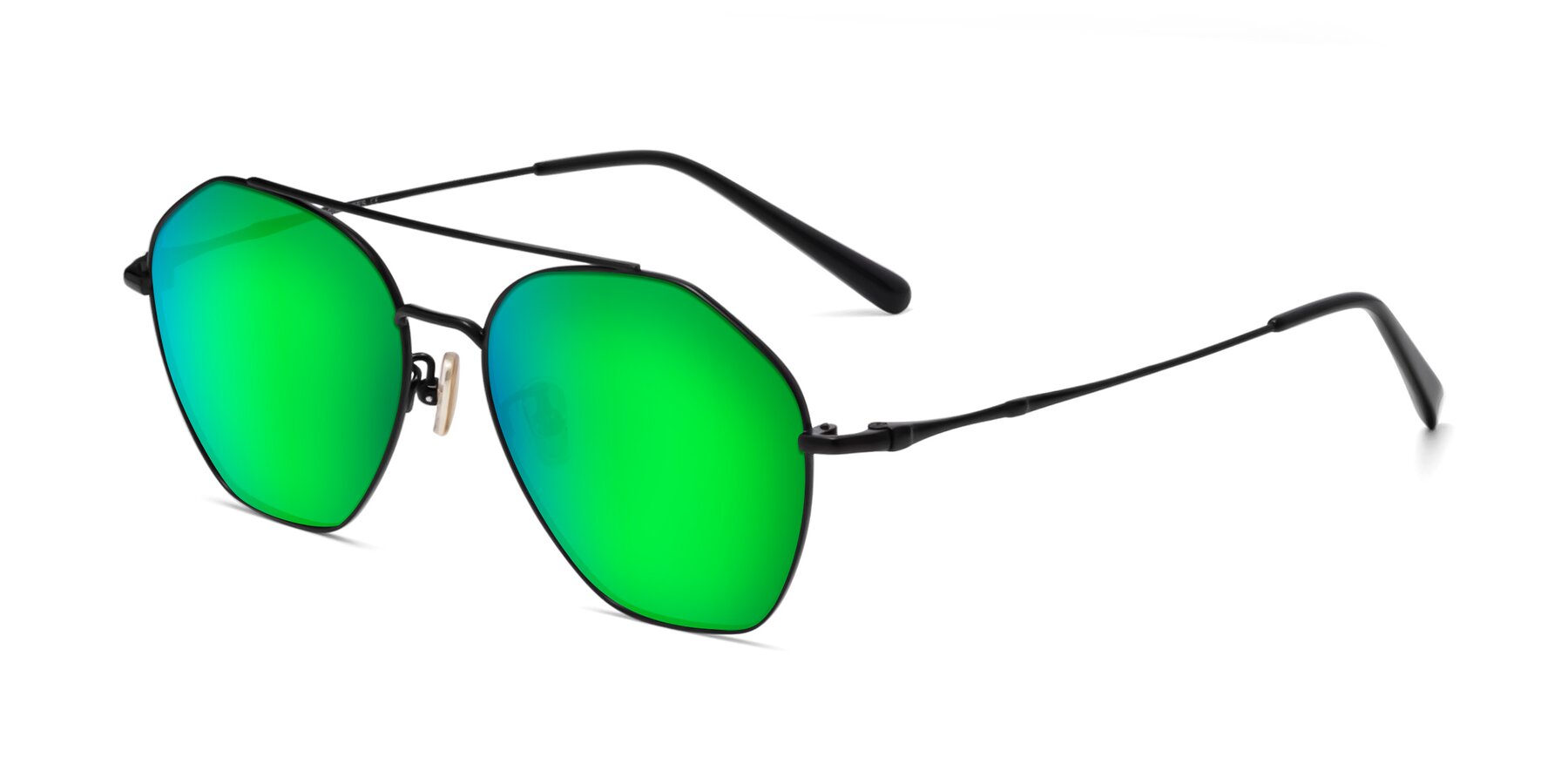 Angle of Linton in Black with Green Mirrored Lenses