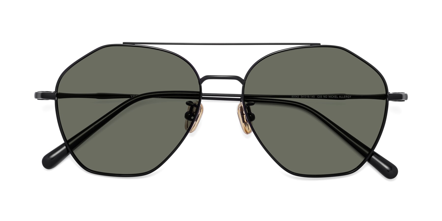 Folded Front of 90042 in Black with Gray Polarized Lenses