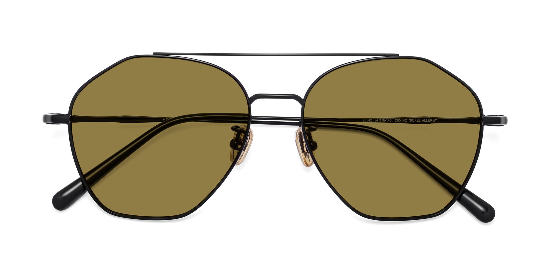 Folded Front of 90042 in Black with Brown Polarized Lenses