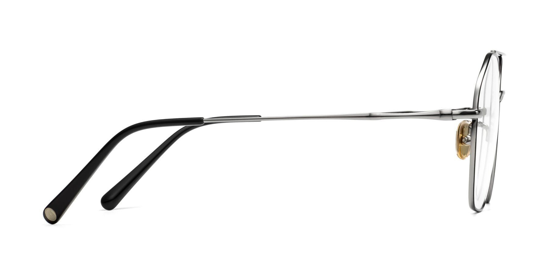 Side of 90042 in Black-Silver with Clear Eyeglass Lenses