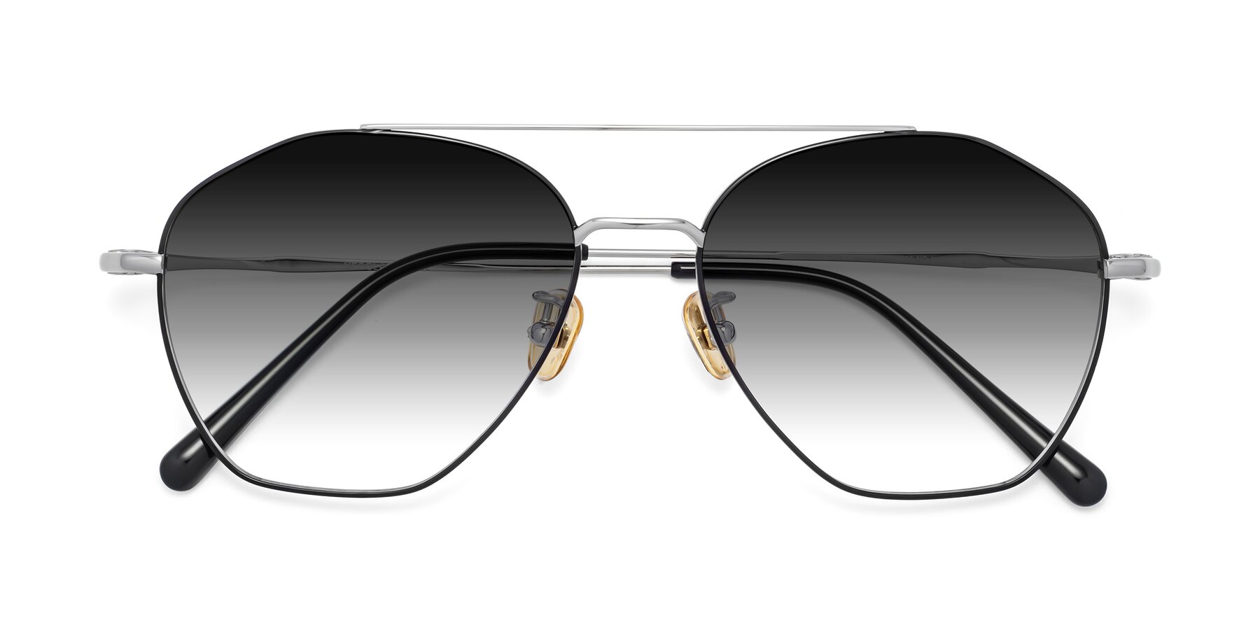 Folded Front of 90042 in Black-Silver with Gray Gradient Lenses