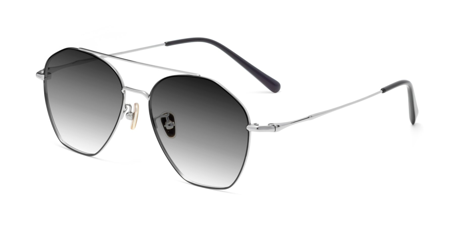 Angle of 90042 in Black-Silver with Gray Gradient Lenses