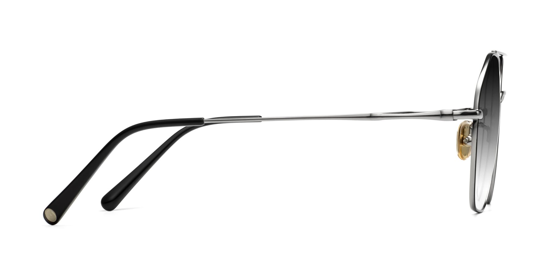 Side of Linton in Black-Silver with Gray Gradient Lenses