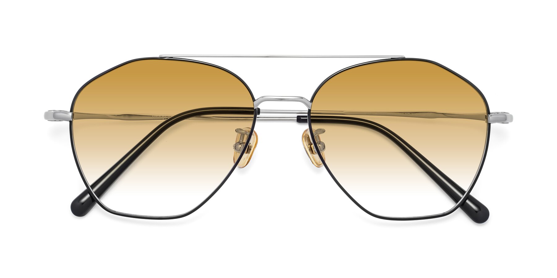 Folded Front of 90042 in Black-Silver with Champagne Gradient Lenses