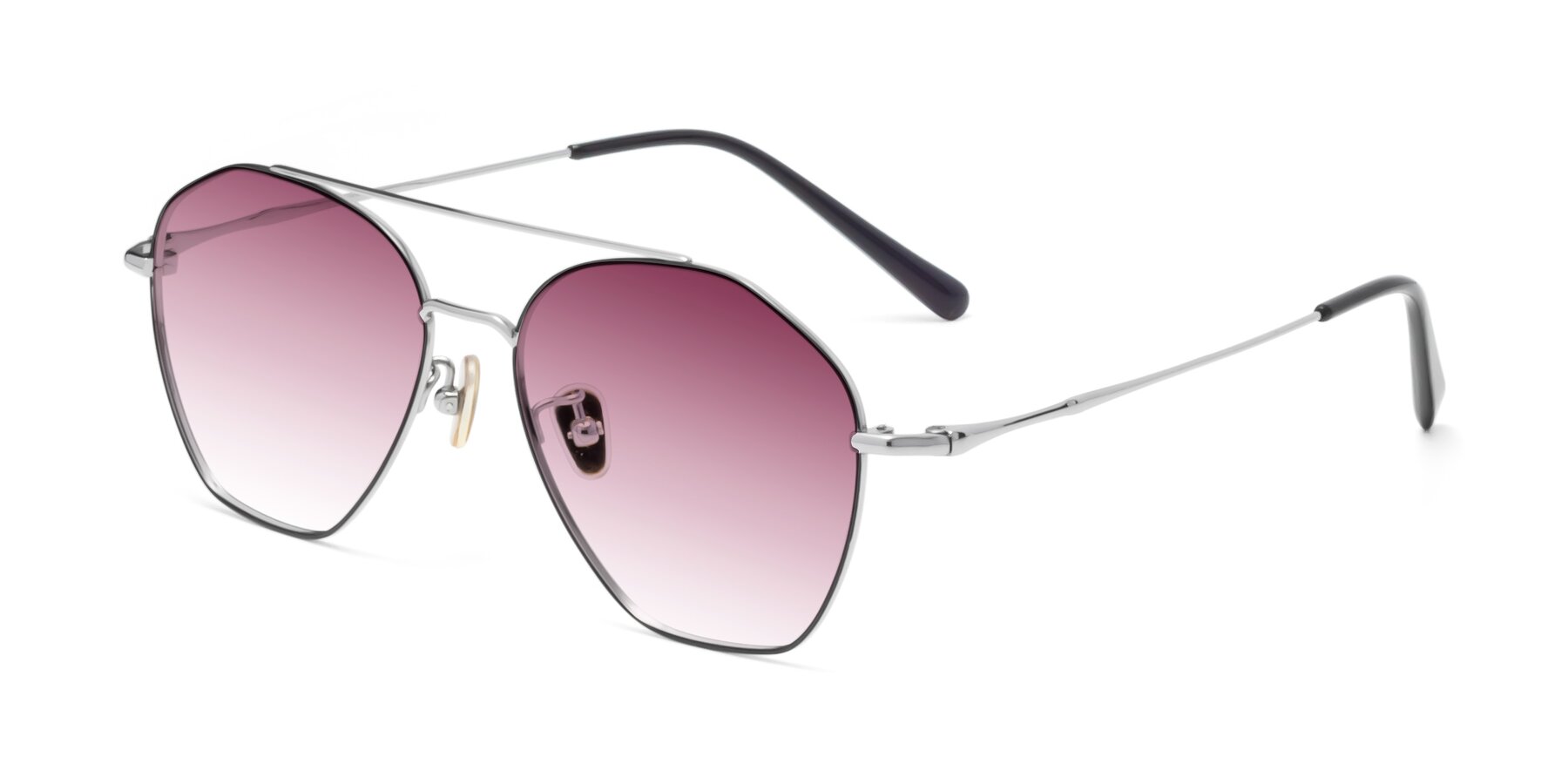 Angle of Linton in Black-Silver with Wine Gradient Lenses