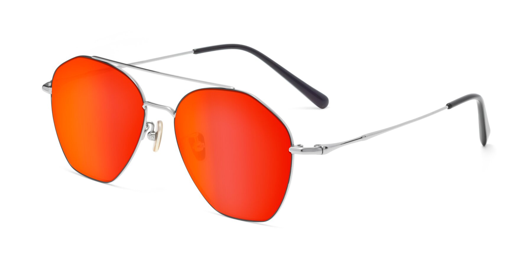 Angle of Linton in Black-Silver with Red Gold Mirrored Lenses