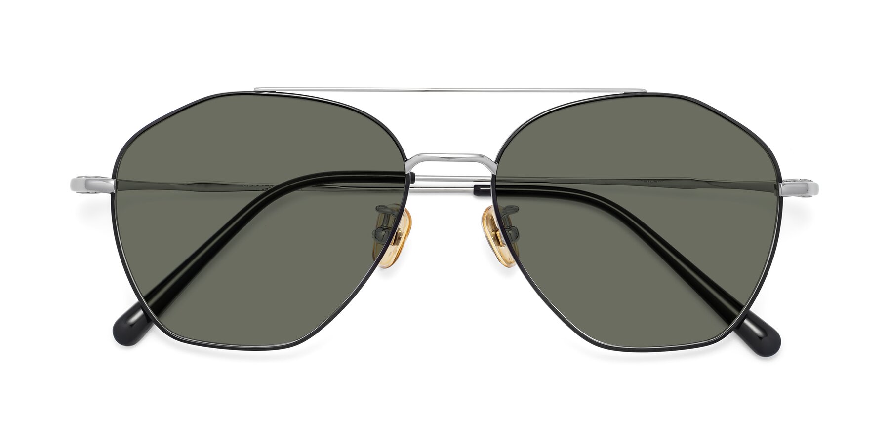 Folded Front of 90042 in Black-Silver with Gray Polarized Lenses