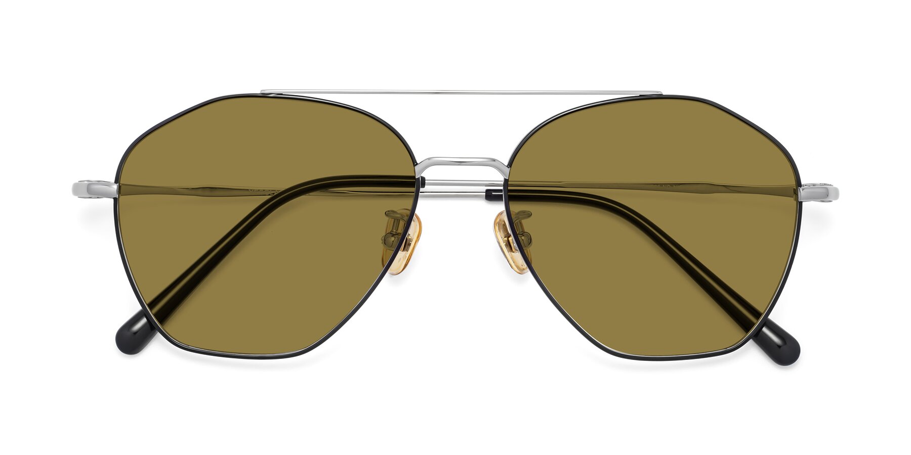 Folded Front of 90042 in Black-Silver with Brown Polarized Lenses