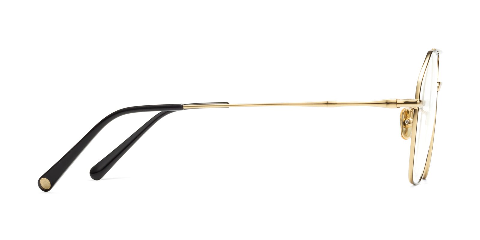 Black-Gold Titanium Geometric Aviator Eyeglasses - Linton