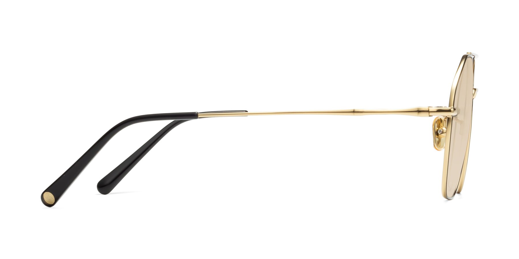 Side of Linton in Black-Gold with Light Brown Tinted Lenses