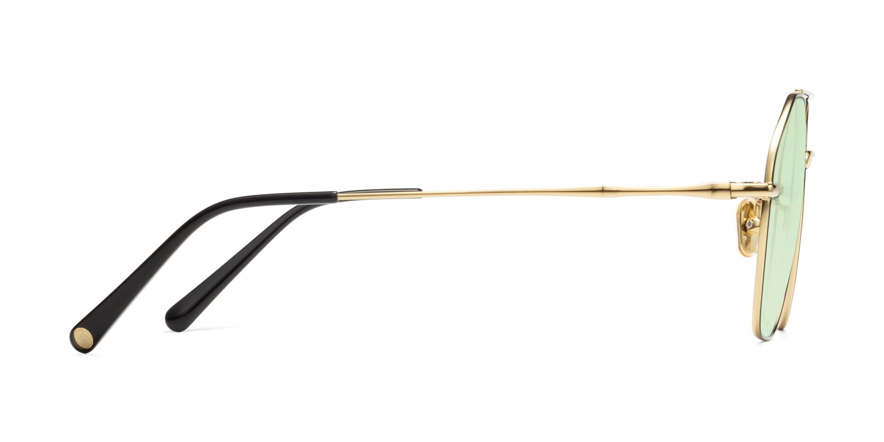 Side of 90042 in Black-Gold with Light Green Tinted Lenses